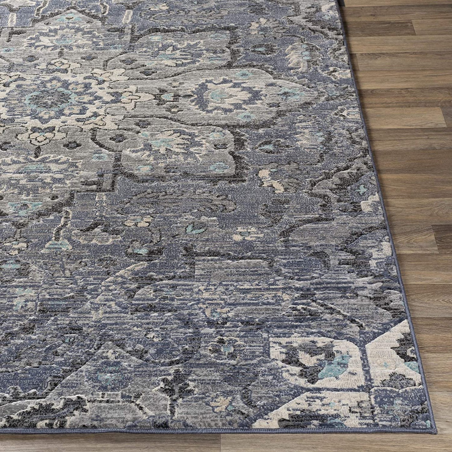 Weavers Tamlin Traditional Medallion Soft Area Rug Charcoal