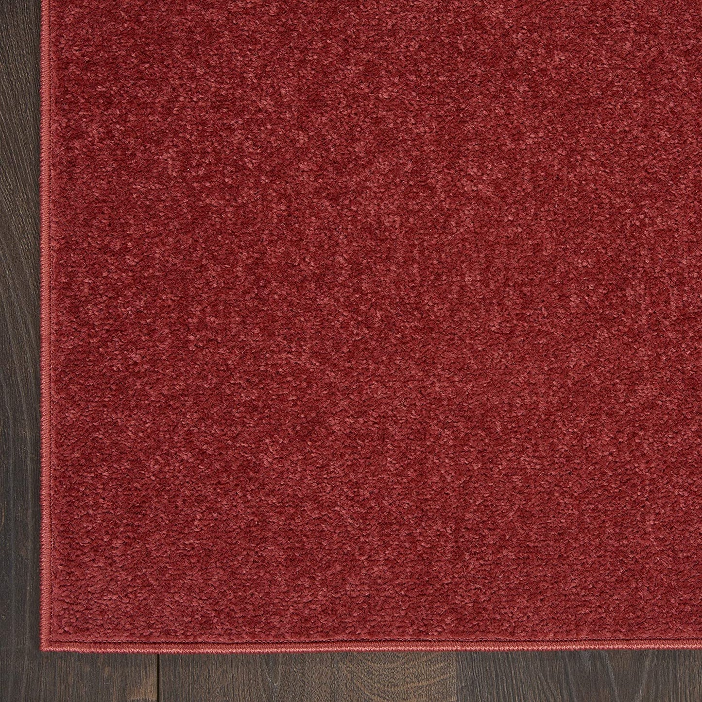 Solid Contemporary Brick Red Indoor/Outdoor Area Rug