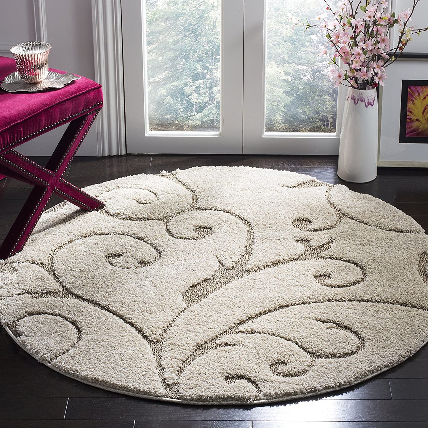 Premium Swirl Thick Plush Cream/Beige   Area Shag Rug