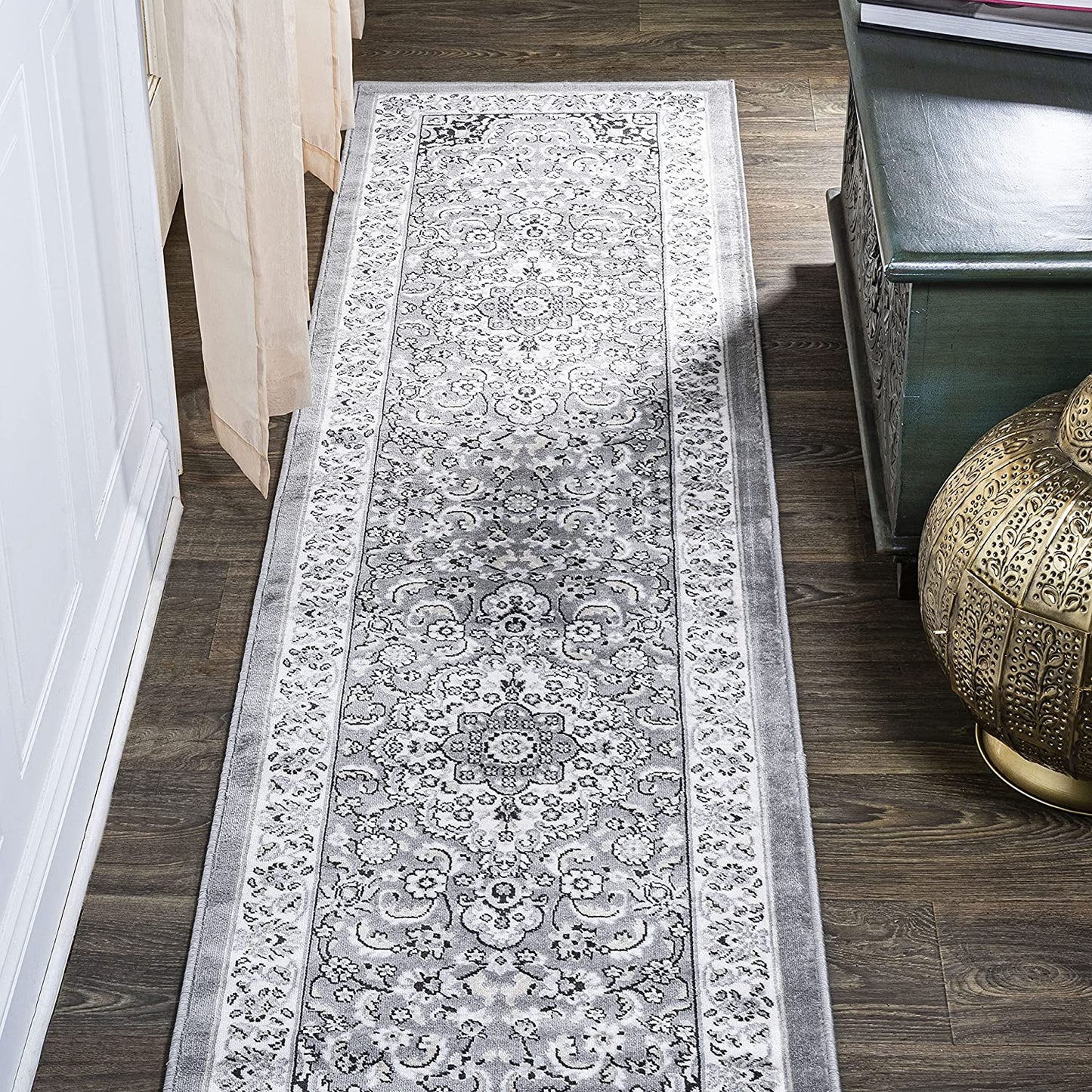 Palmette Modern Persian Floral Soft Area Rug  Blue/Navy