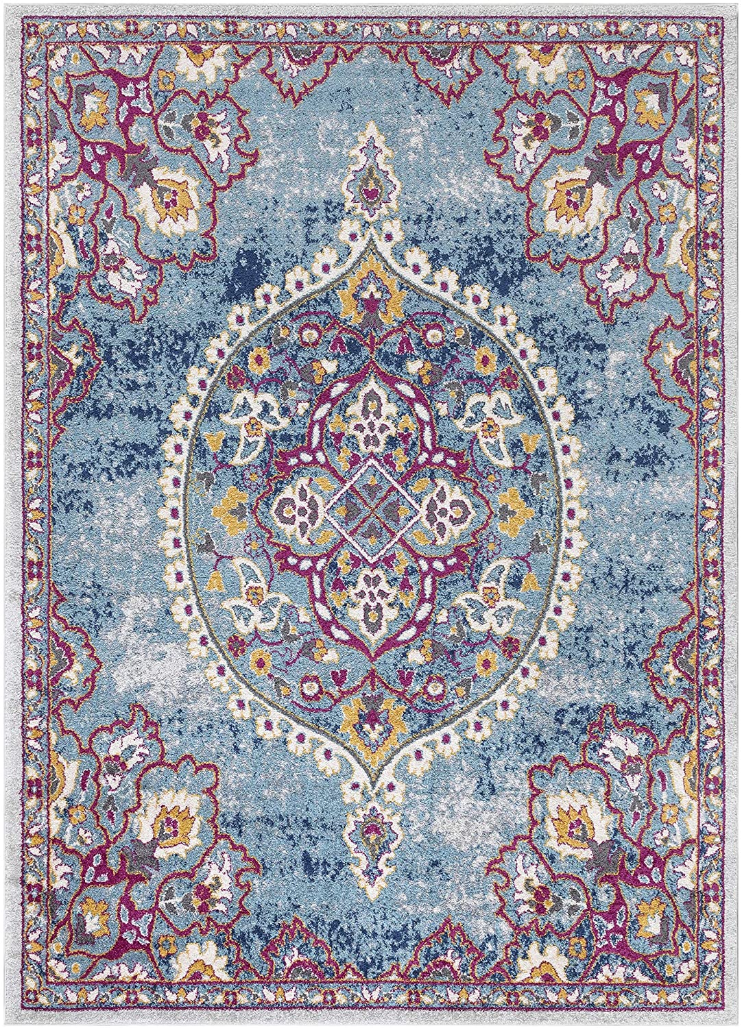Rixos Medallion Vintage Area Rug, Blue