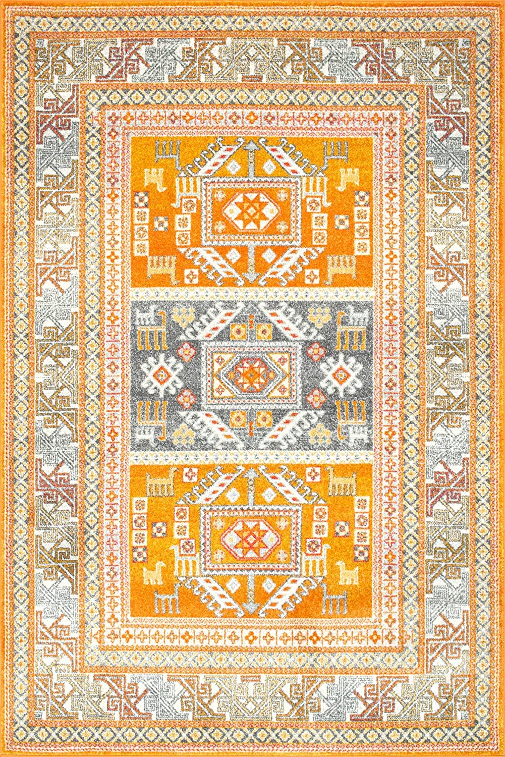 Muted Yellow Bohemian Pattern Soft Area Rugs