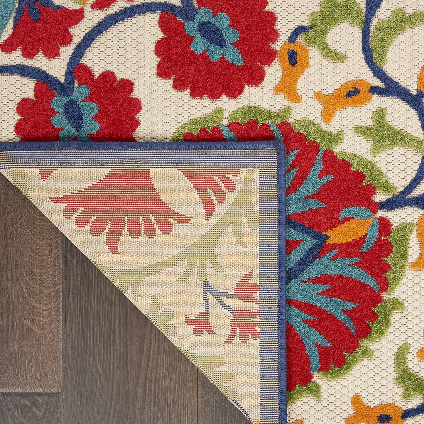 Red Multi-color Floral Indoor Outdoor Area Rug