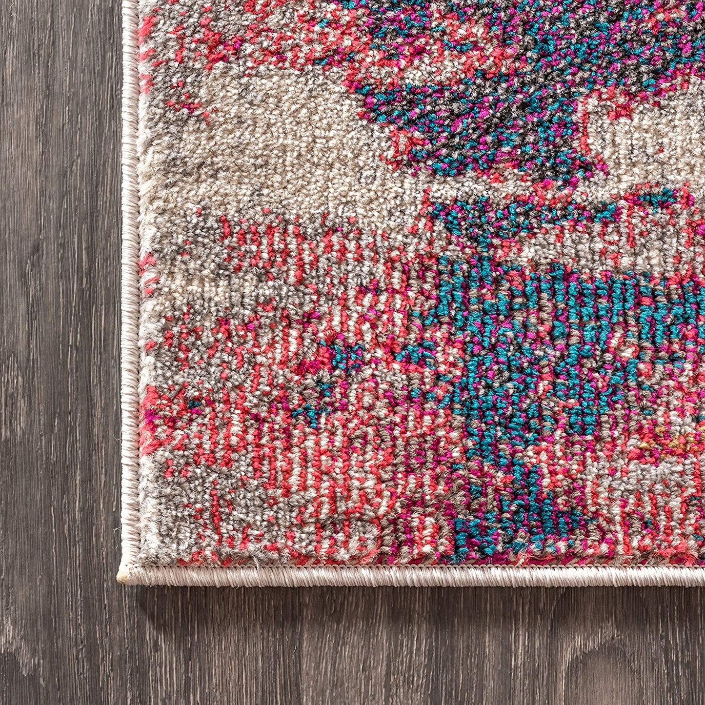 Modern Abstract Brushstroke Pink/Cream Soft Rug