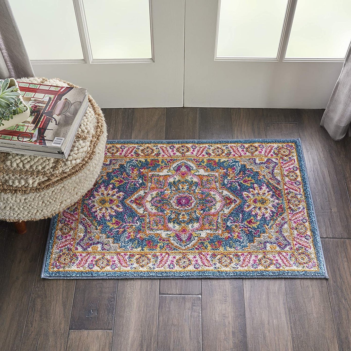 Persian Colorful Teal Multicolor Area Rug