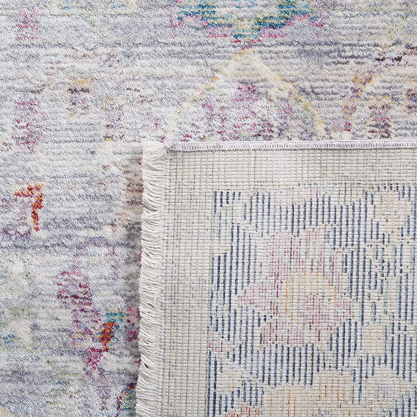 Illusion Collection ILL703F Vintage Distressed Viscose Area Rug, Rose / Cream