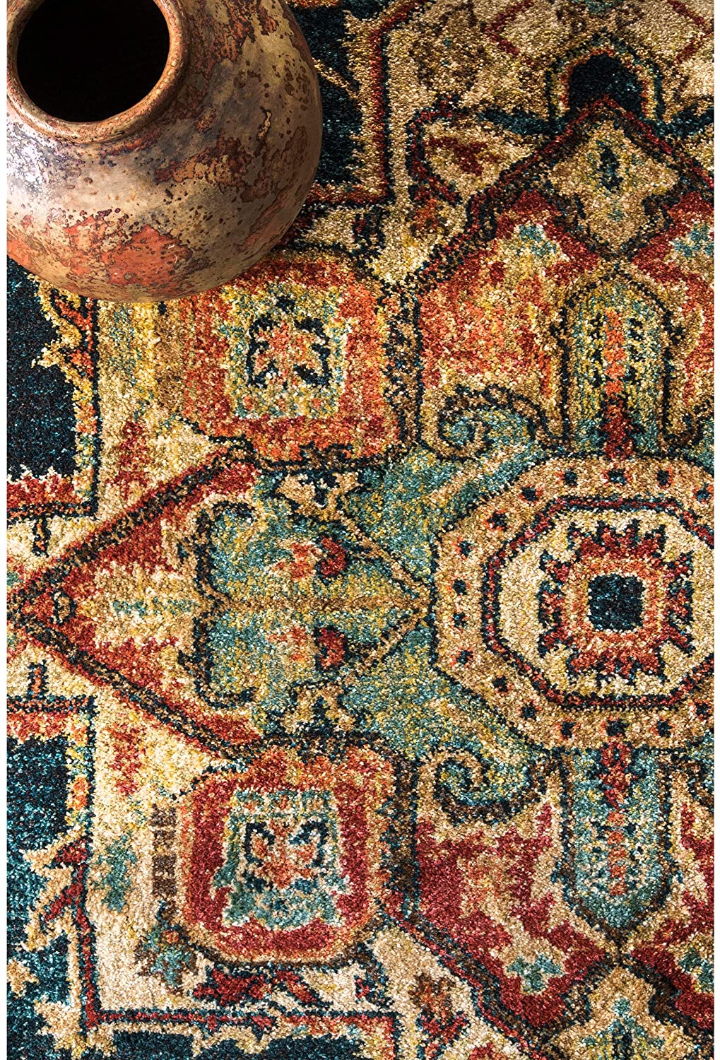 Tabetha Tribal Medallion Area Rug, Green