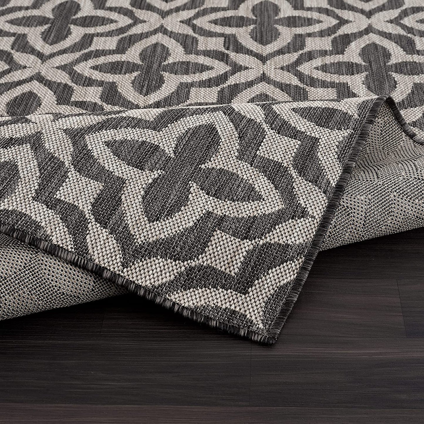 Tribal Area Rugs for Indoor Outdoor Moroccan Dark Grey / Light Grey