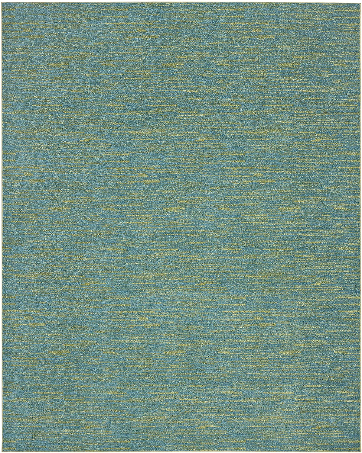 Solid Contemporary Blue Green Indorr/Outdorr Area Rug