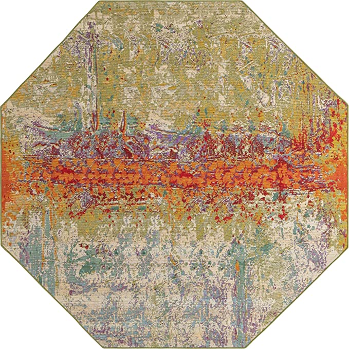 Outdoor Modern Collection Rustic Colorful Abstract Transitional Flatweave Multi Area Rug