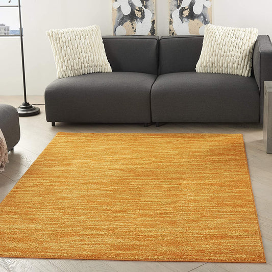 Solid Contemporary Sunburst Indoor/Outdoor Area Rug