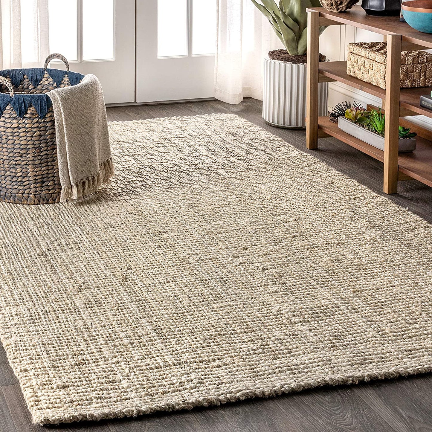 Hand Woven Chunky Jute Area Rug - Multiple Colors