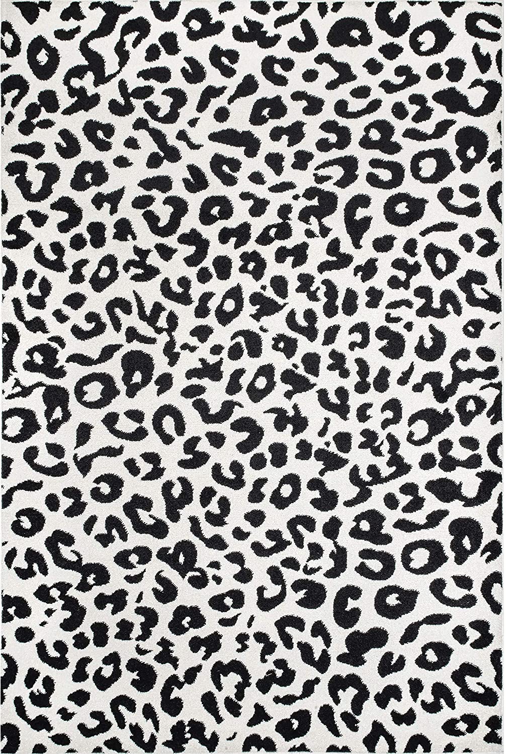 Print Leopard Dark Grey Soft Area Rug