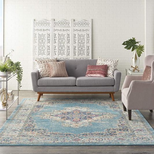 Chic Light Blue Area Rug Runner