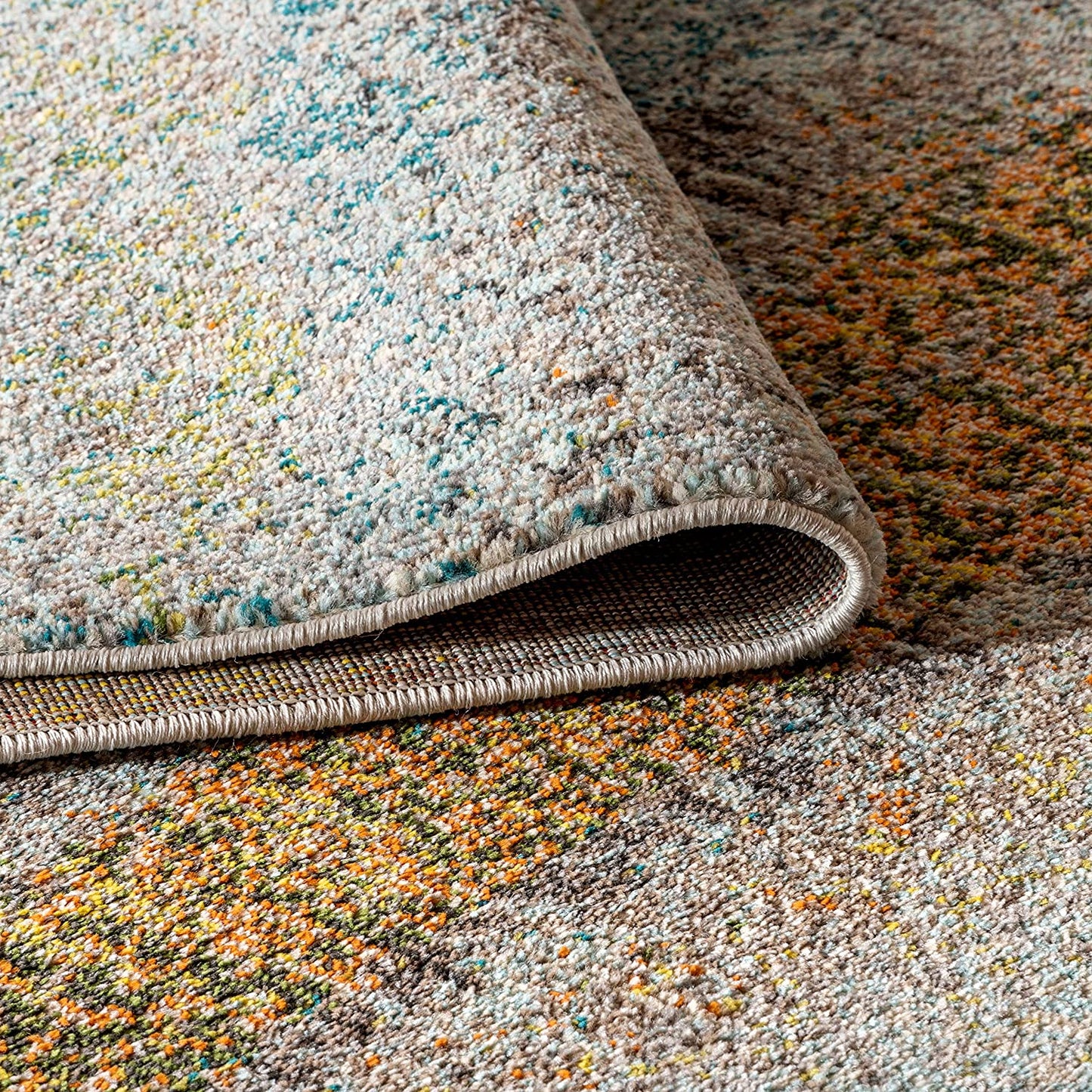 Contemporary Modern Abstract Vintage Cream/Yellow Rug