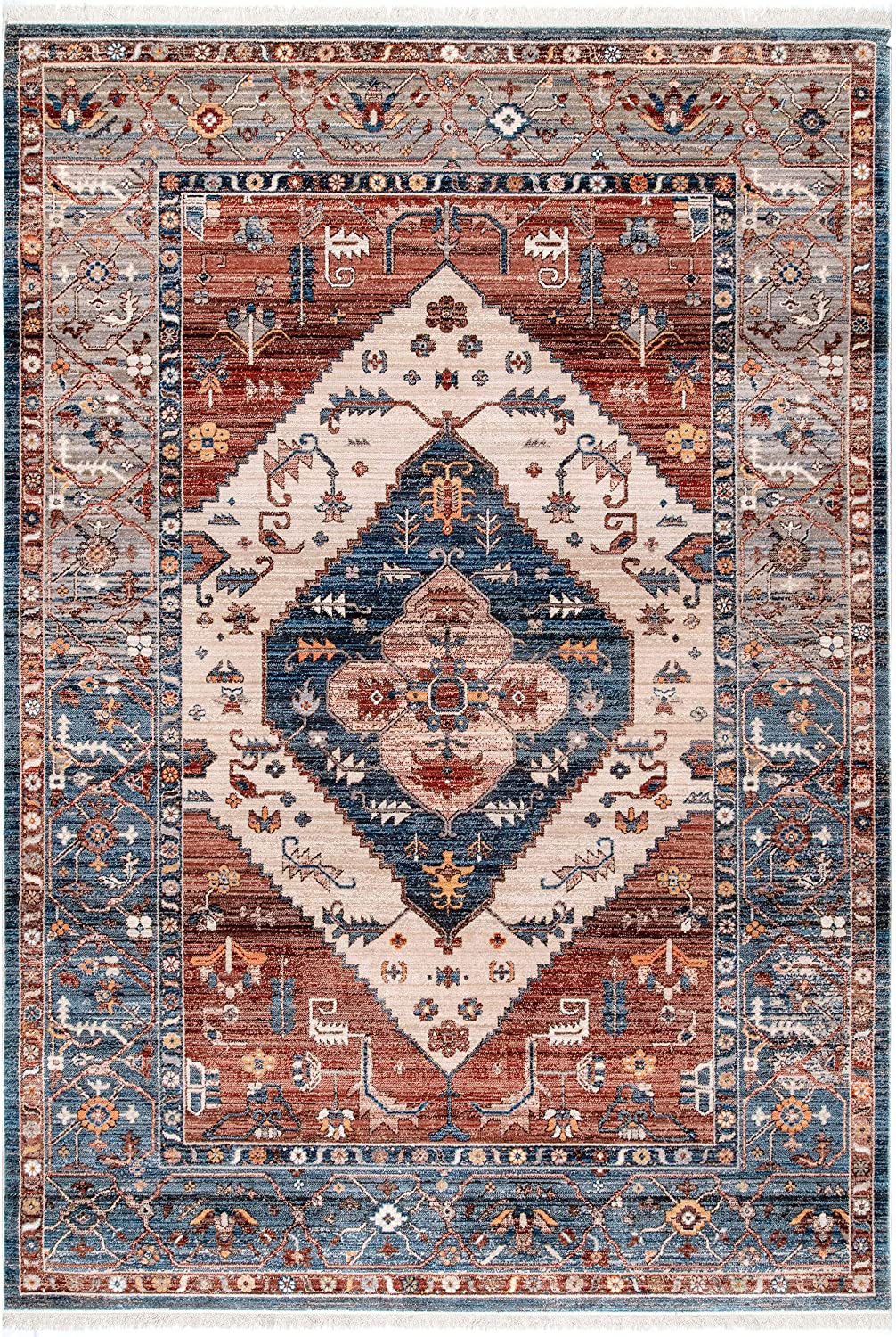 Mabel Tribal Area Rug, Rust