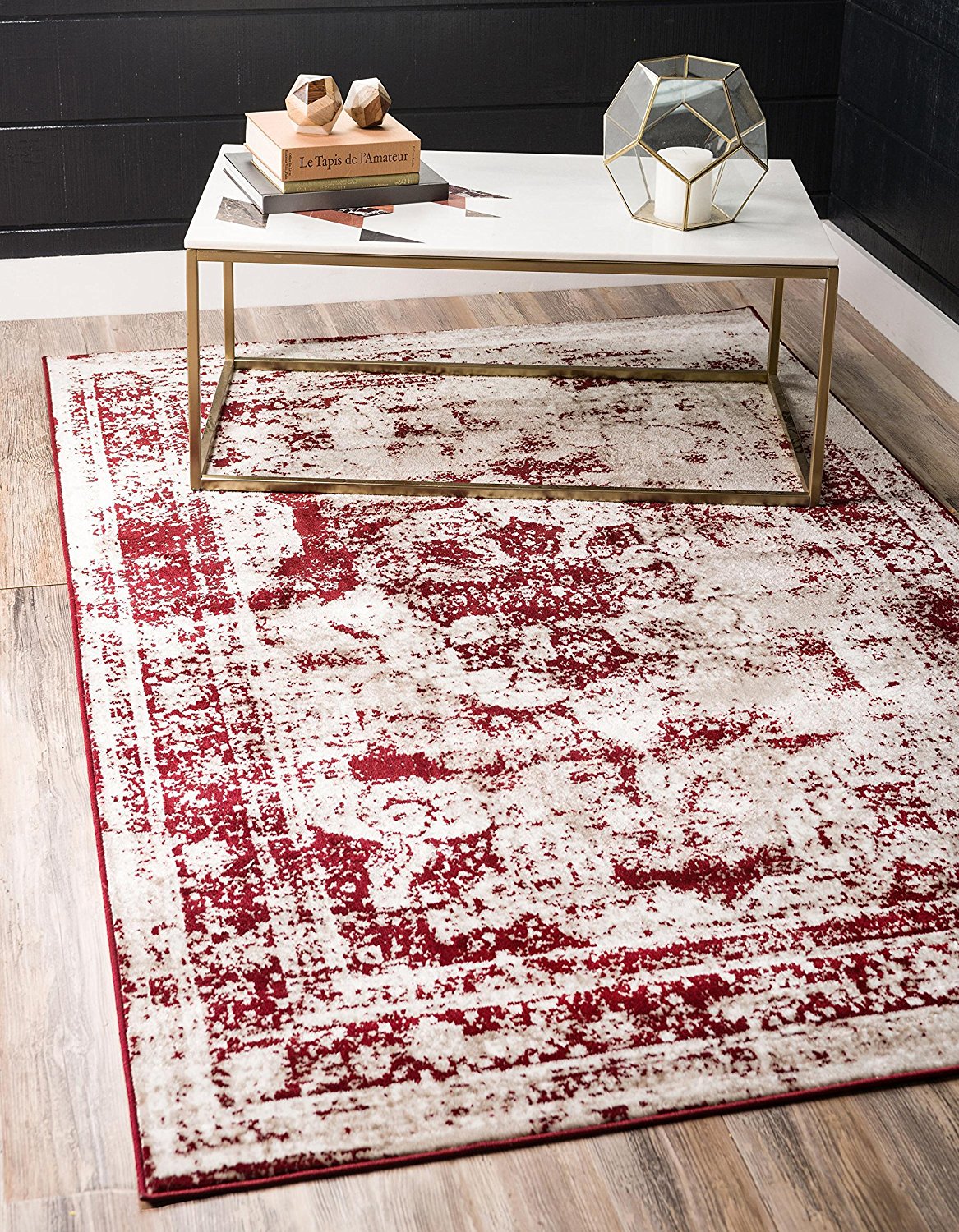 Vintage Distressed Burgundy Area Rugs