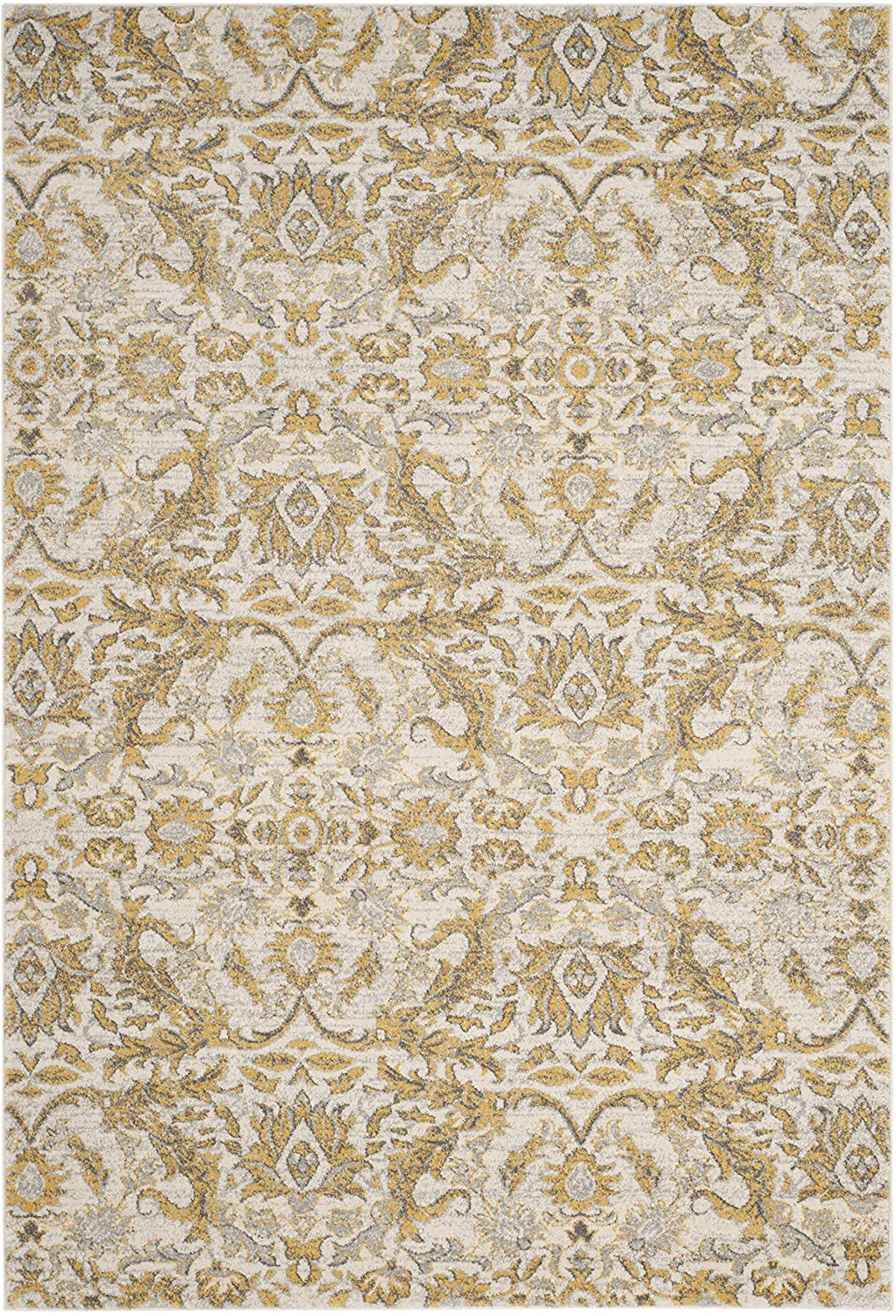 Evoke Collection  Non-Shedding Stain Resistant Living Room Bedroom Area ivory / Gold