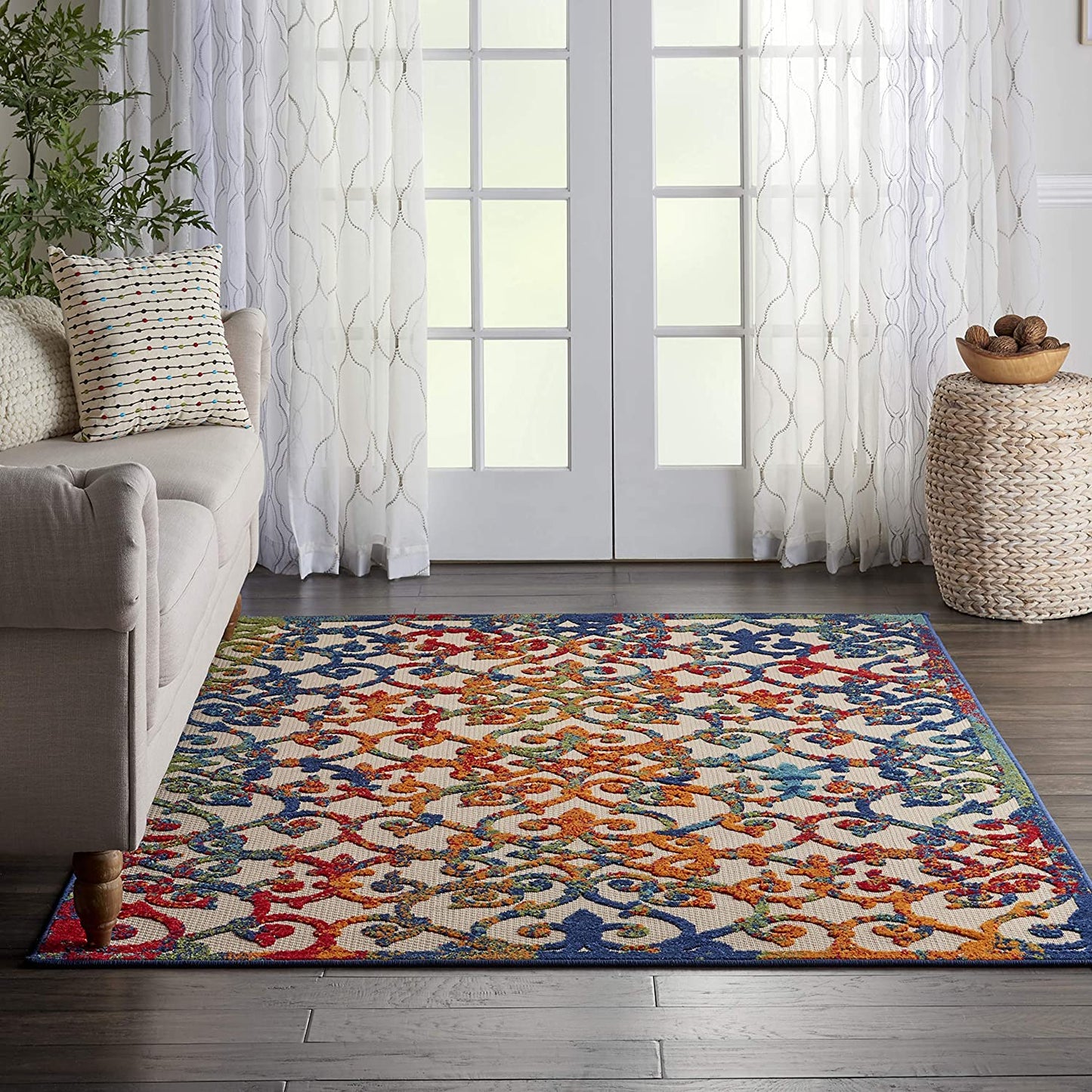 Multicolor Easy-Care Indoor-Outdoor Rug