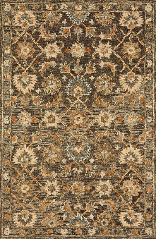 Floral Soft Area Rug Taupe/Multi