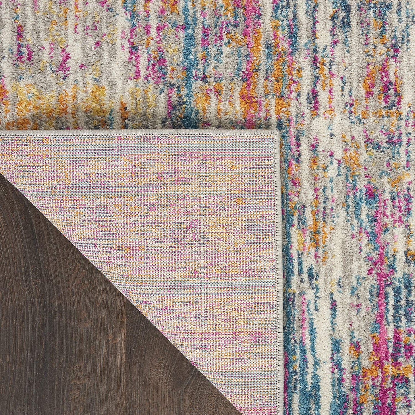 Passion Contemporary Artistic Ivory/Multi Soft Area Rug