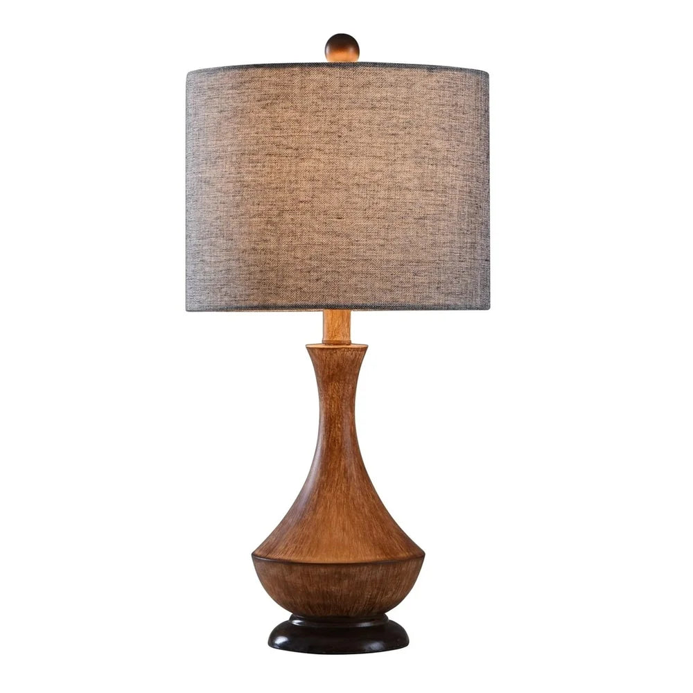 StyleCraft Adrian Painted Light Brown Table Lamp - Heathered Chocolate Shade