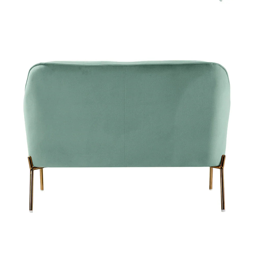 Barbara 43" Contemporary Velvet Loveseat Sofa with Goldtone Metal Legs