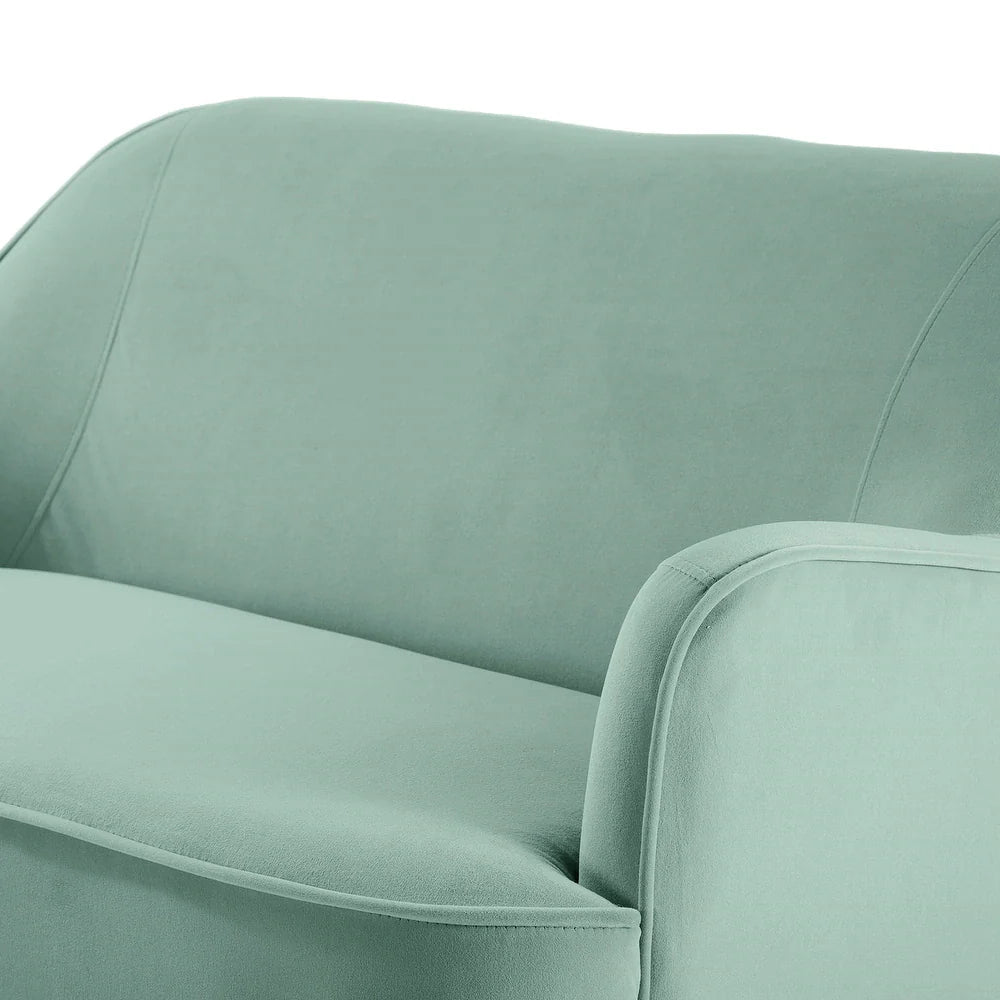 Barbara 43" Contemporary Velvet Loveseat Sofa with Goldtone Metal Legs