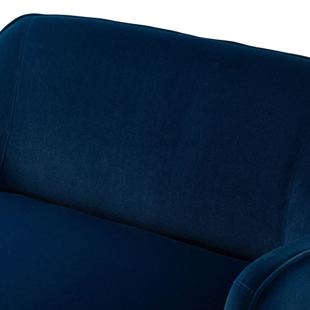 Barbara 43" Contemporary Velvet Loveseat Sofa with Goldtone Metal Legs