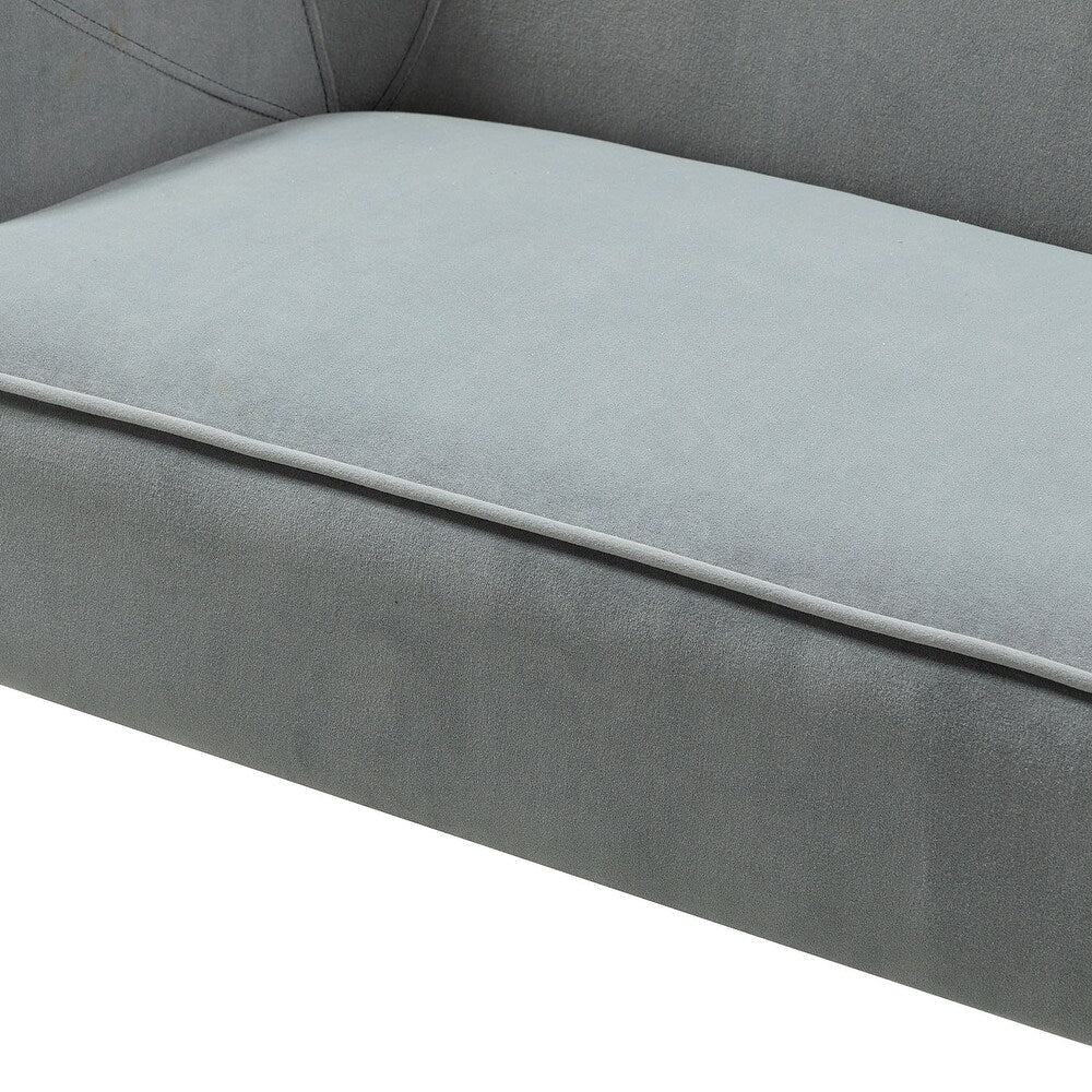 Barbara 43" Contemporary Velvet Loveseat Sofa with Goldtone Metal Legs