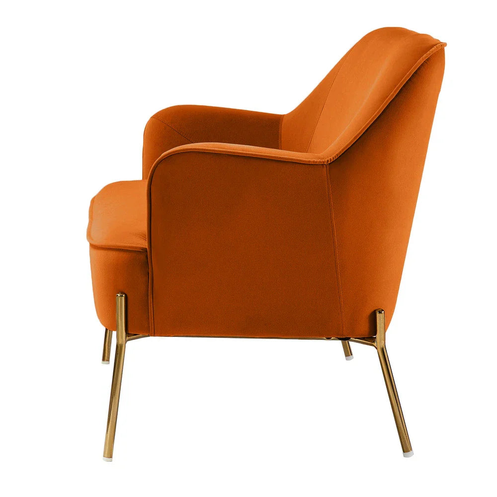 Barbara 43" Contemporary Velvet Loveseat Sofa with Goldtone Metal Legs