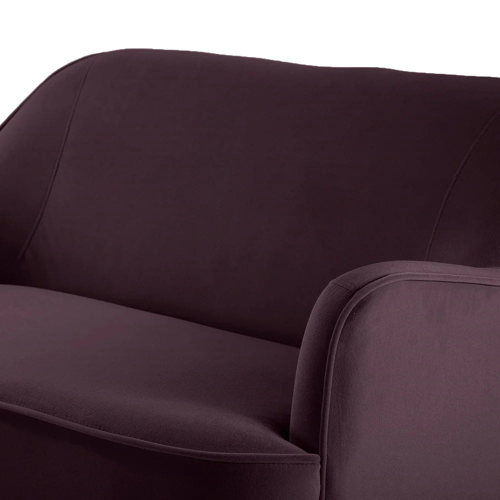 Barbara 43" Contemporary Velvet Loveseat Sofa with Goldtone Metal Legs