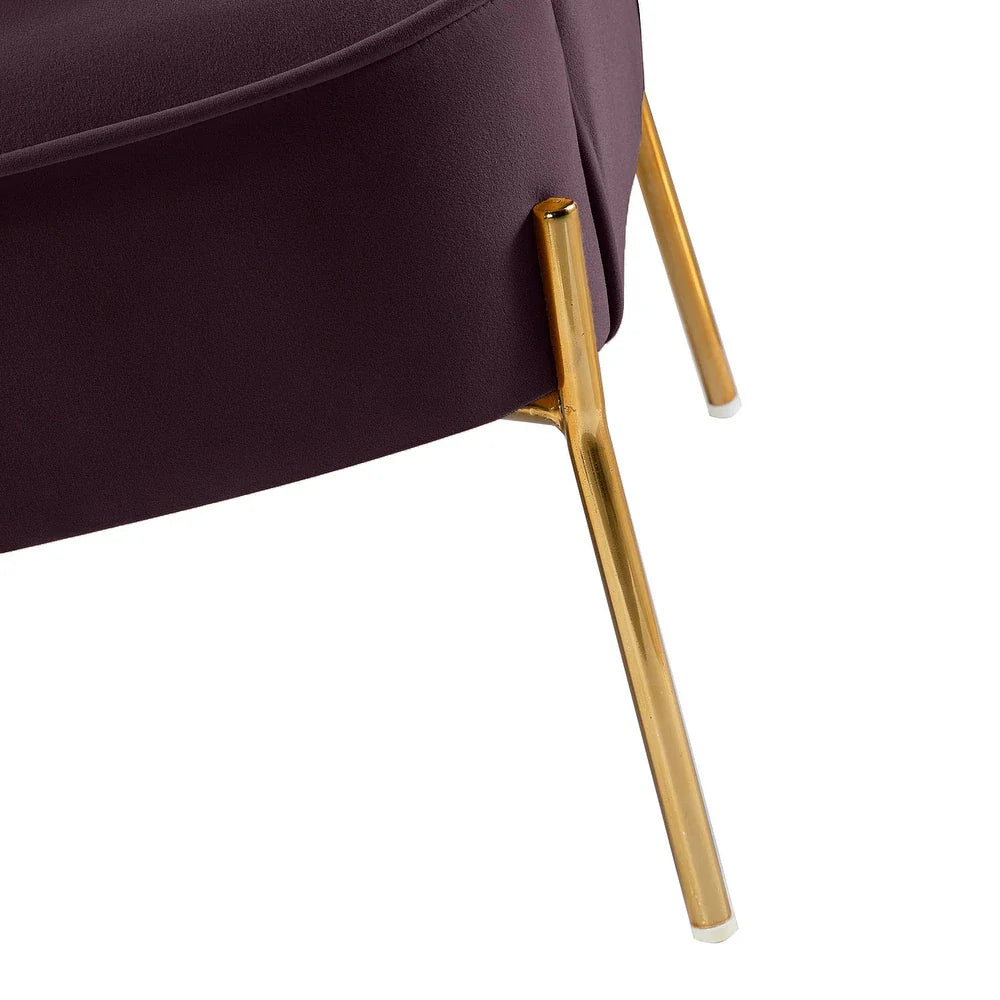Barbara 43" Contemporary Velvet Loveseat Sofa with Goldtone Metal Legs