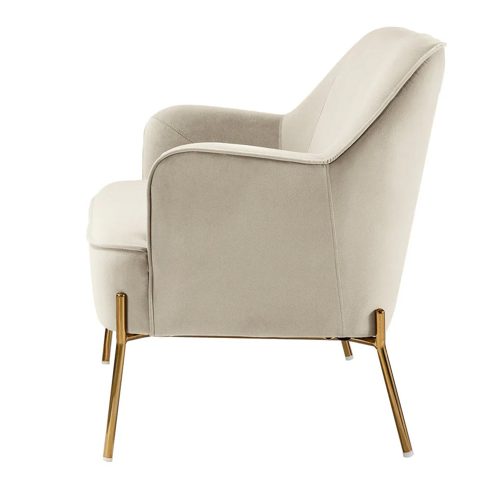 Barbara 43" Contemporary Velvet Loveseat Sofa with Goldtone Metal Legs