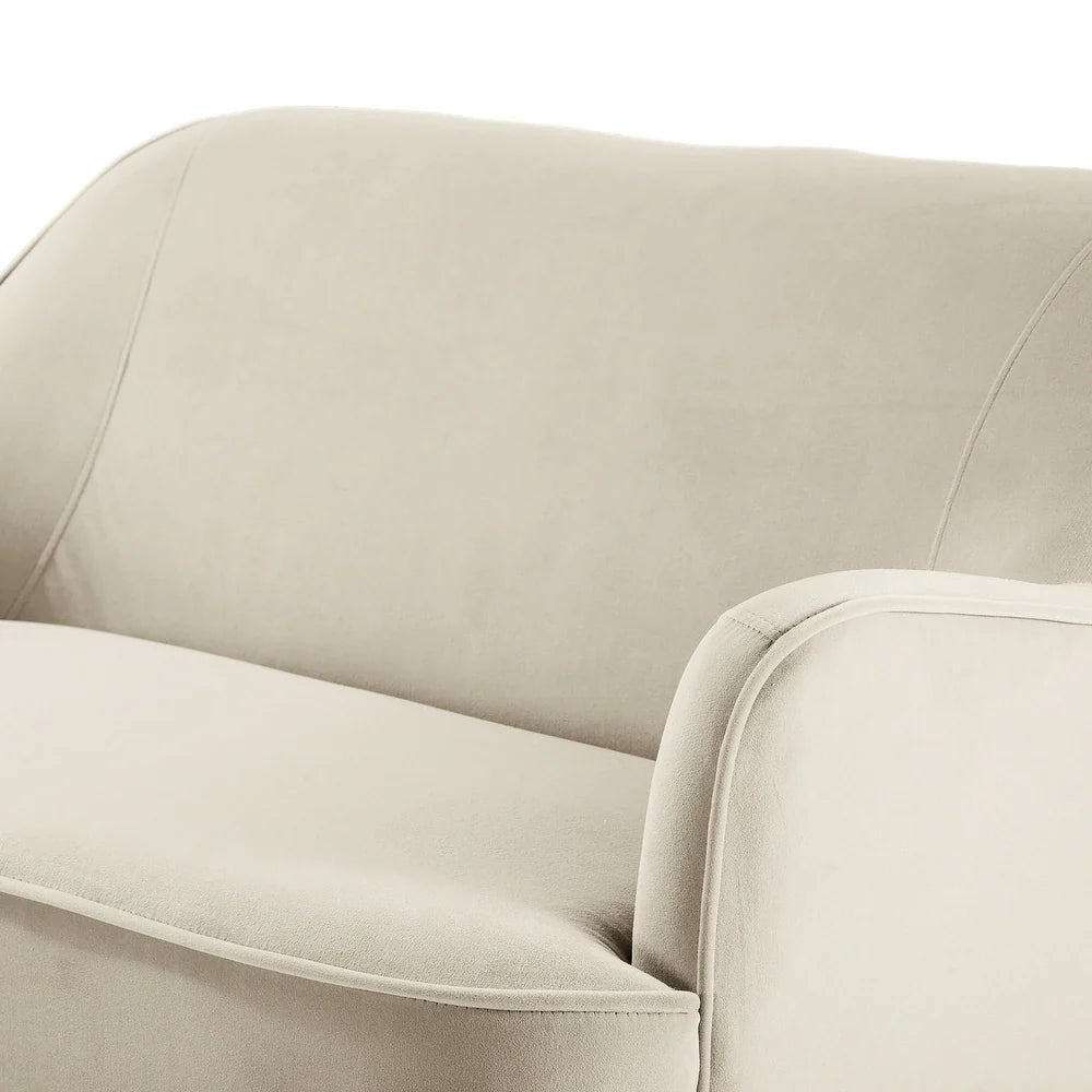Barbara 43" Contemporary Velvet Loveseat Sofa with Goldtone Metal Legs