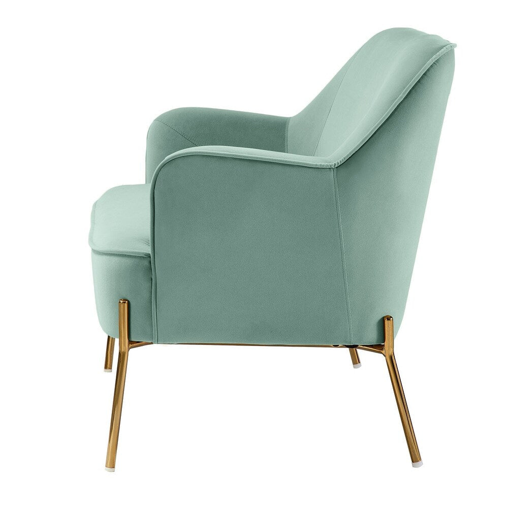 Barbara 43" Contemporary Velvet Loveseat Sofa with Goldtone Metal Legs