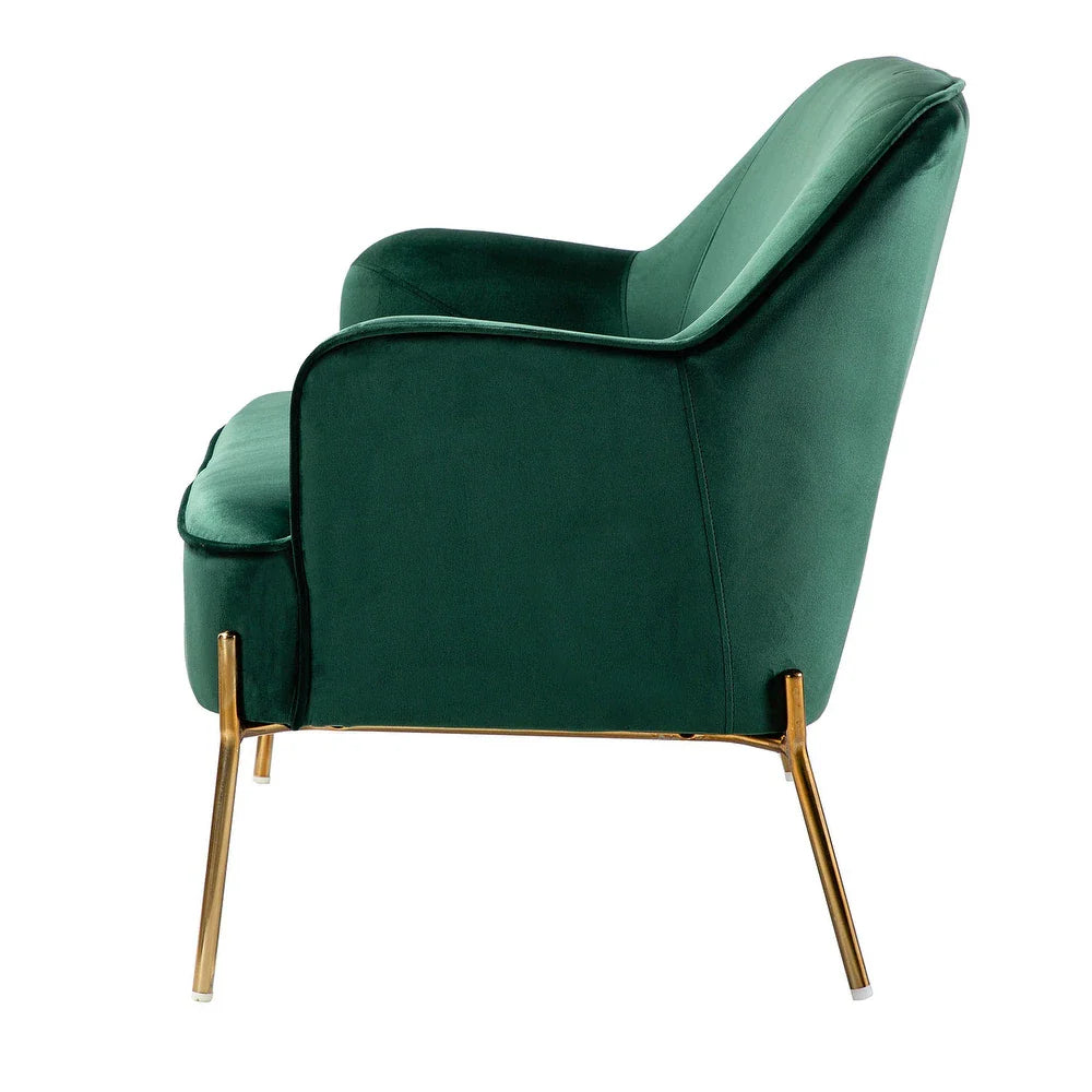Barbara 43" Contemporary Velvet Loveseat Sofa with Goldtone Metal Legs