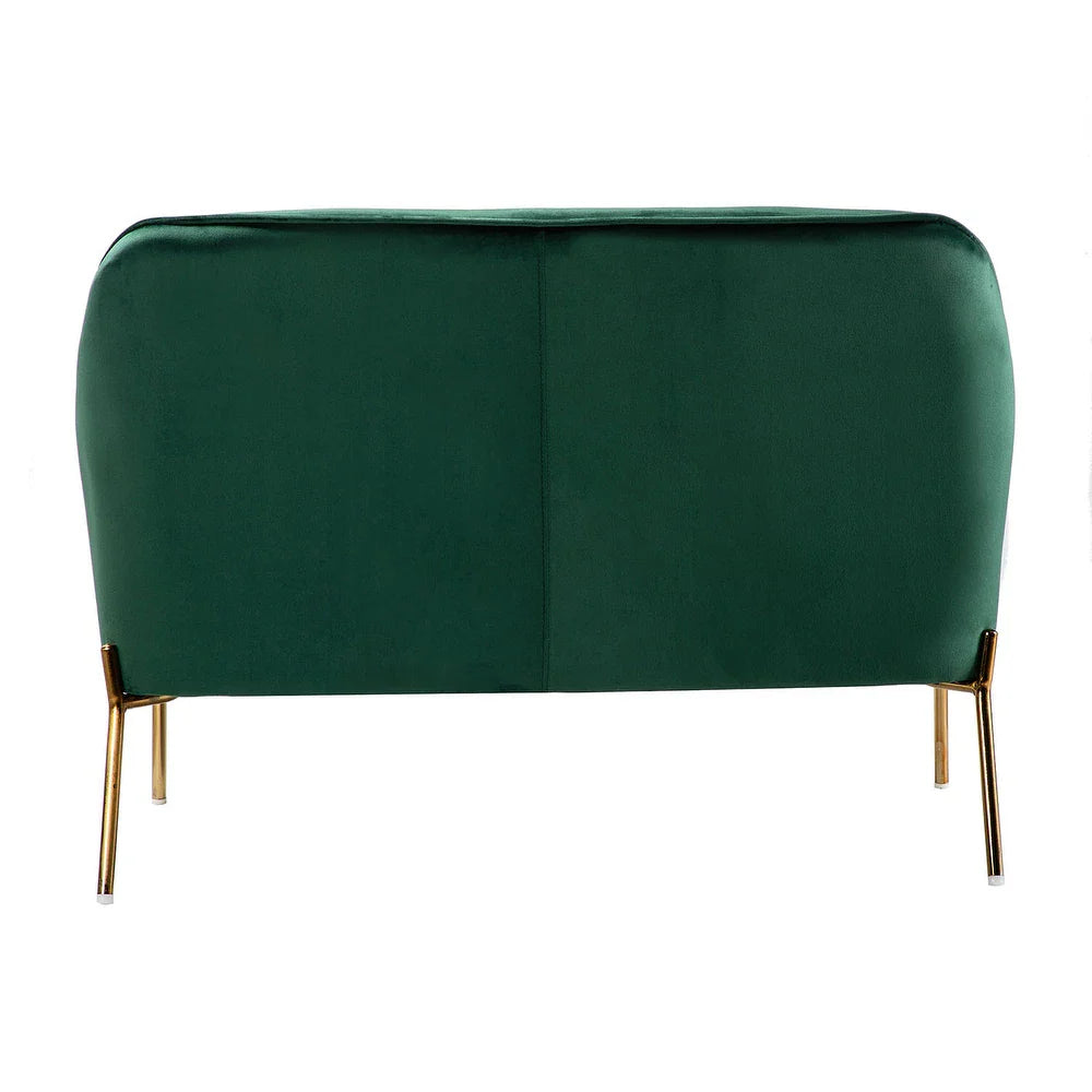 Barbara 43" Contemporary Velvet Loveseat Sofa with Goldtone Metal Legs