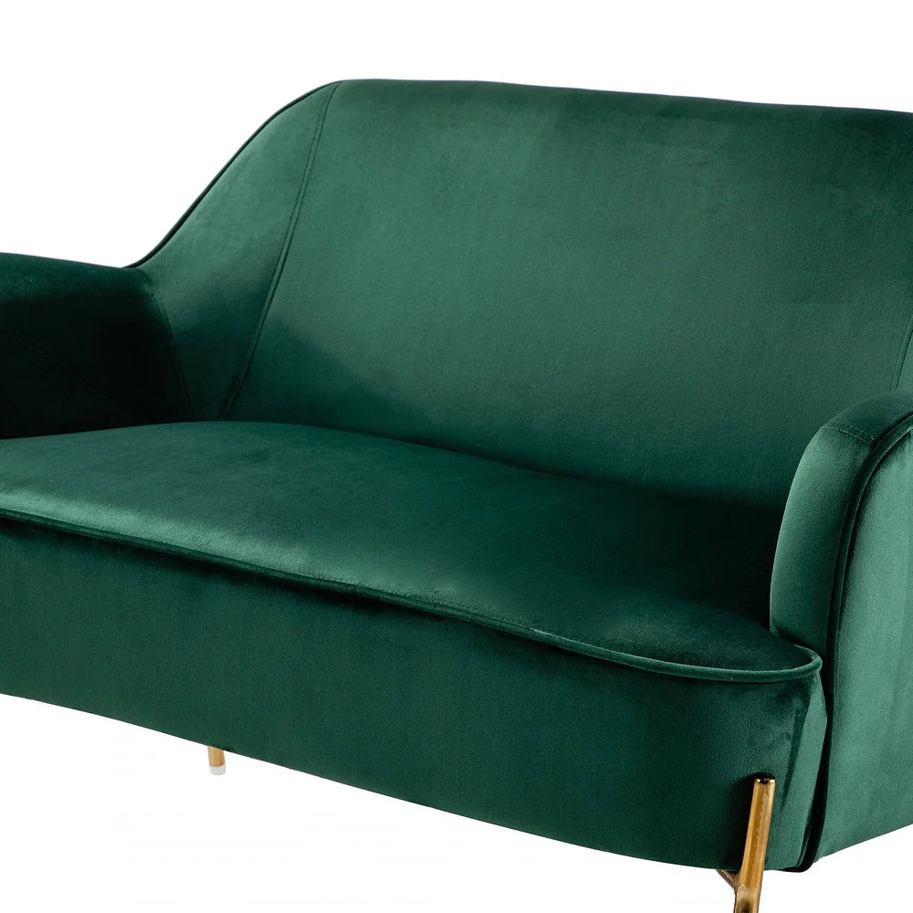 Barbara 43" Contemporary Velvet Loveseat Sofa with Goldtone Metal Legs