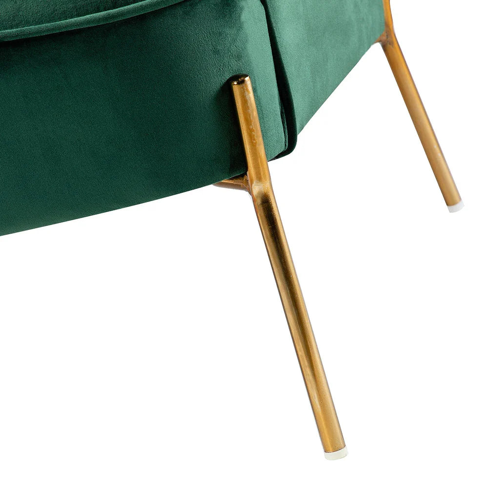 Barbara 43" Contemporary Velvet Loveseat Sofa with Goldtone Metal Legs