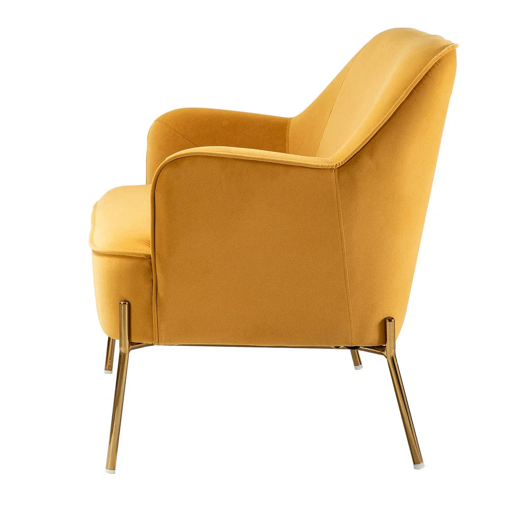 Barbara 43" Contemporary Velvet Loveseat Sofa with Goldtone Metal Legs