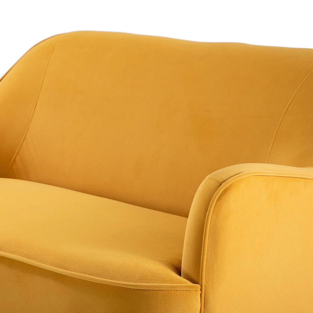 Barbara 43" Contemporary Velvet Loveseat Sofa with Goldtone Metal Legs