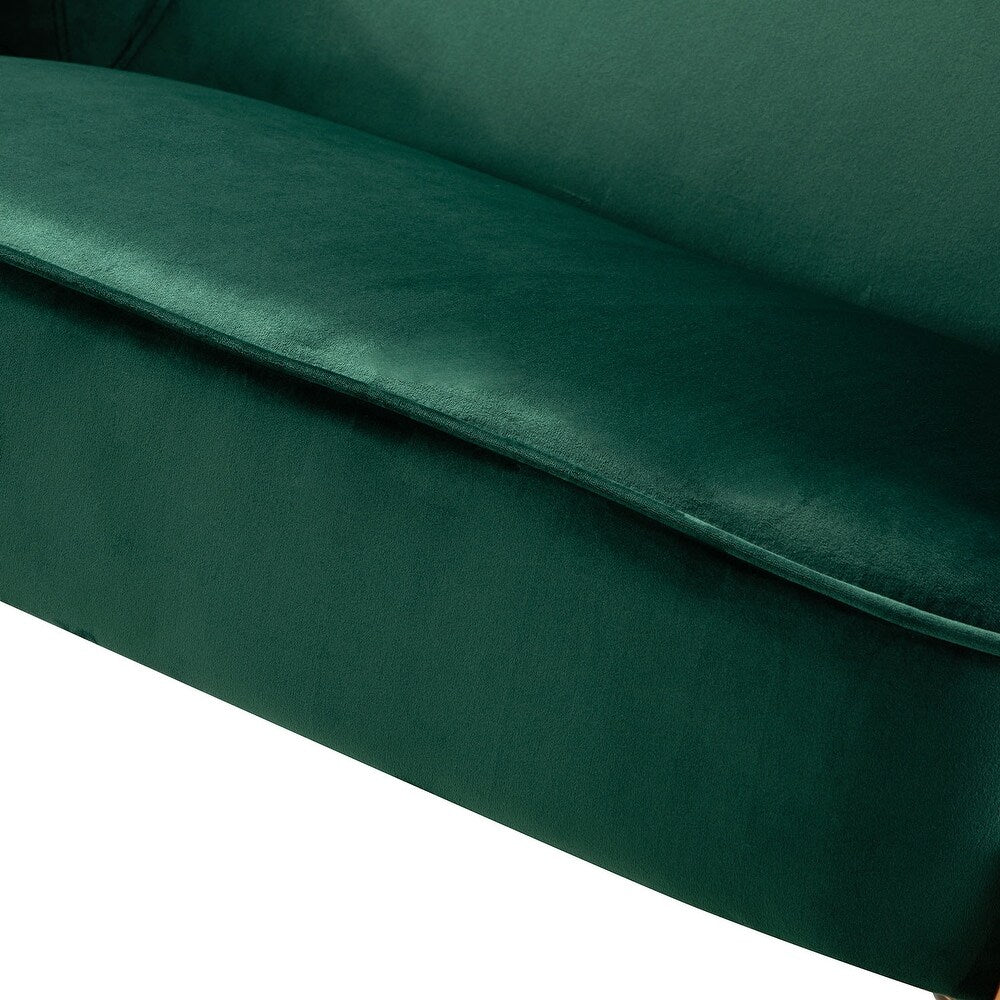 Barbara 43" Contemporary Velvet Loveseat Sofa with Goldtone Metal Legs