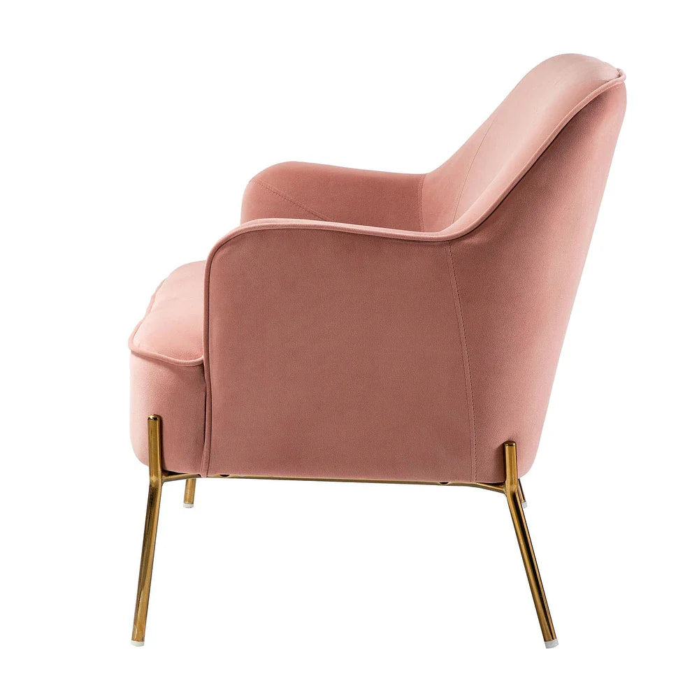 Barbara 43" Contemporary Velvet Loveseat Sofa with Goldtone Metal Legs