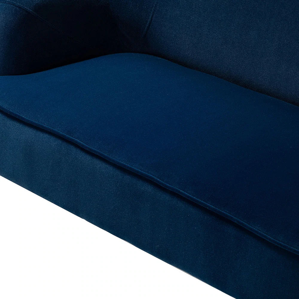 Barbara 43" Contemporary Velvet Loveseat Sofa with Goldtone Metal Legs