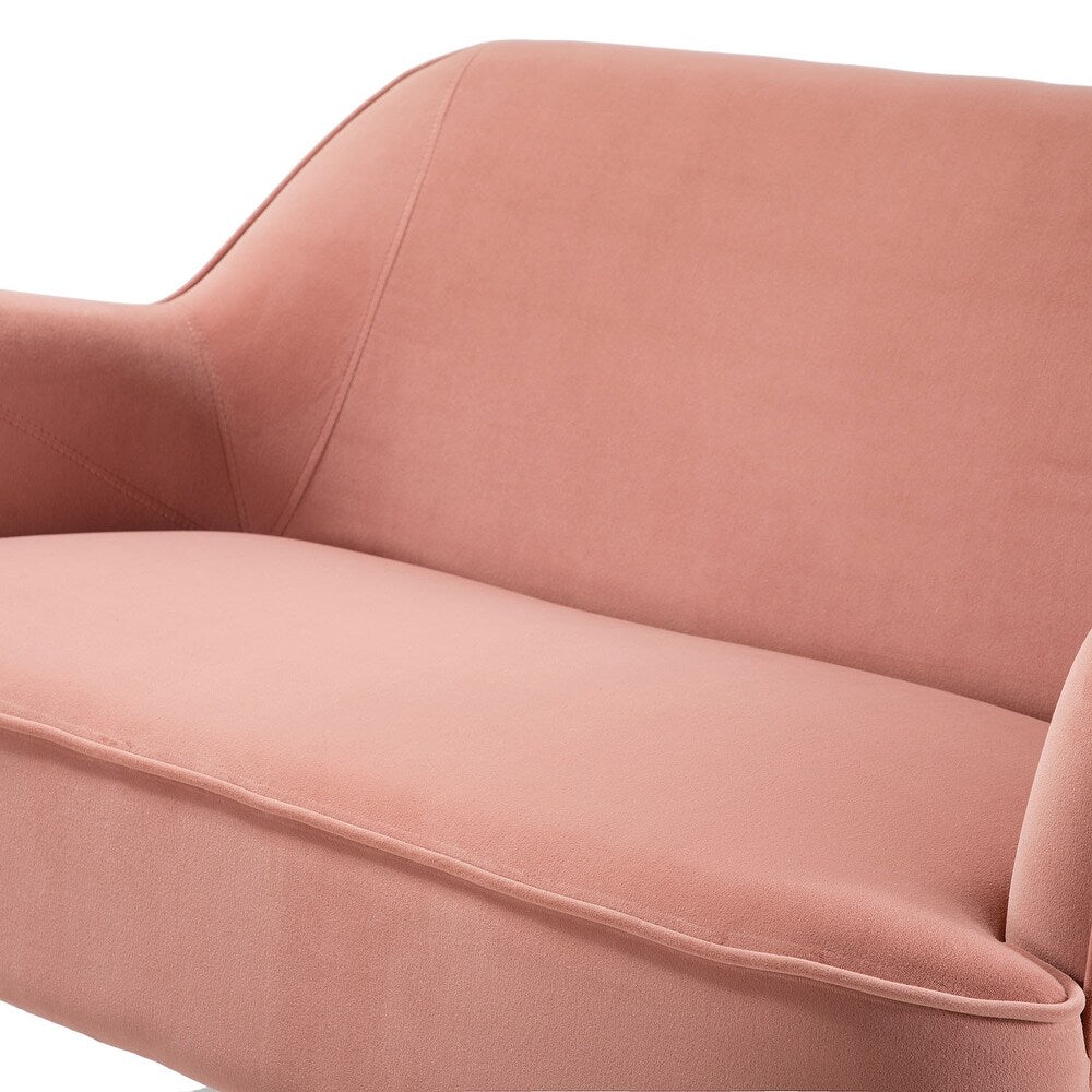 Barbara 43" Contemporary Velvet Loveseat Sofa with Goldtone Metal Legs