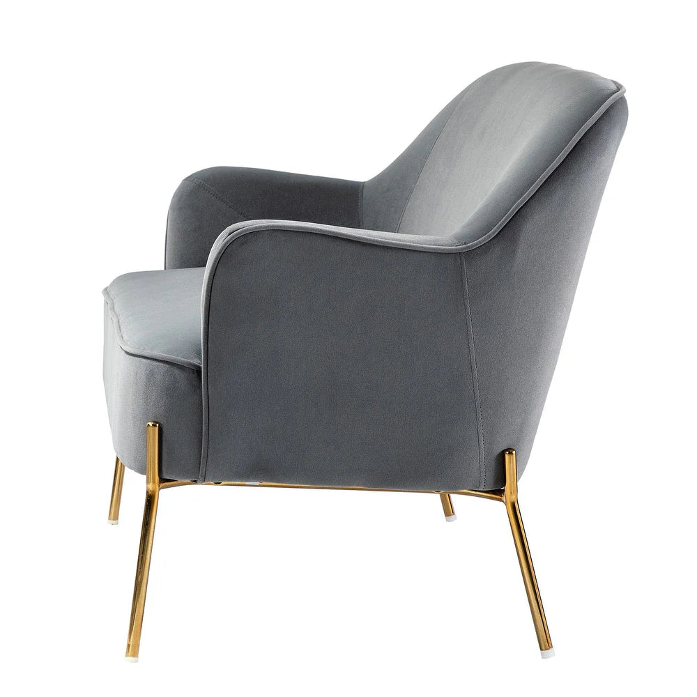 Barbara 43" Contemporary Velvet Loveseat Sofa with Goldtone Metal Legs