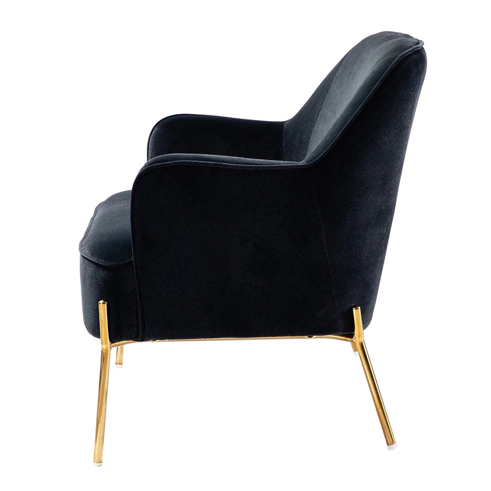 Barbara 43" Contemporary Velvet Loveseat Sofa with Goldtone Metal Legs