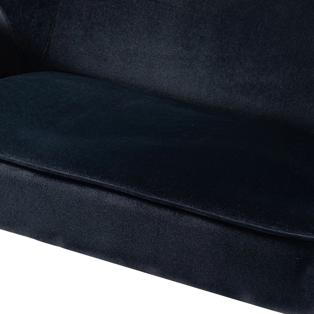 Barbara 43" Contemporary Velvet Loveseat Sofa with Goldtone Metal Legs