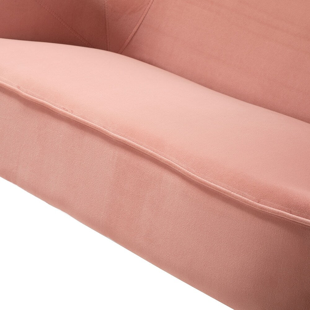 Barbara 43" Contemporary Velvet Loveseat Sofa with Goldtone Metal Legs